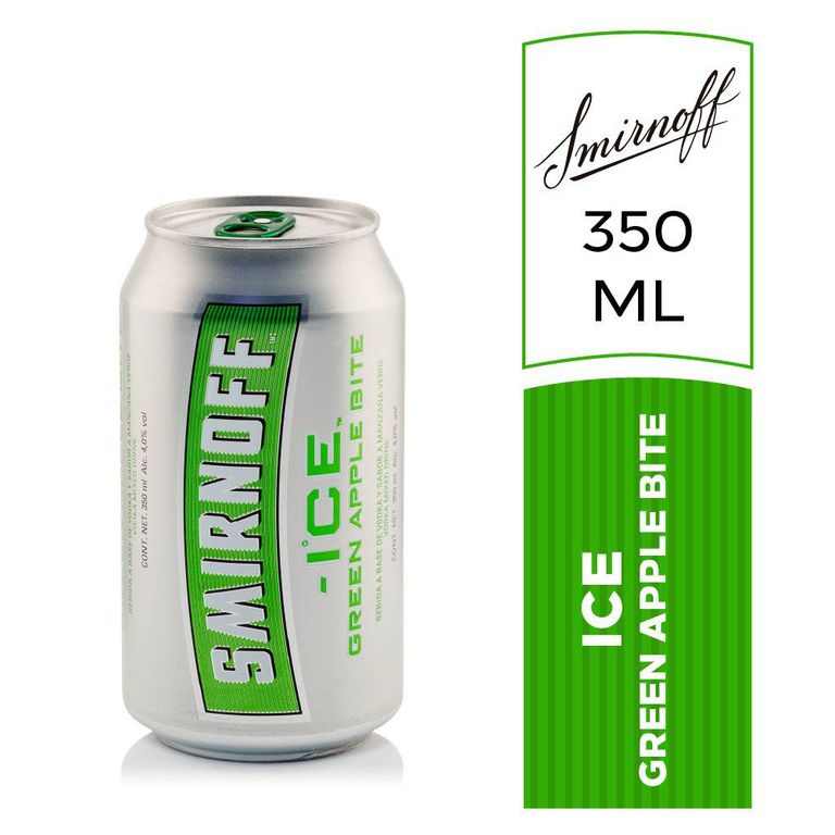 Bebida RTD Smirnoff Vodka Ice Green Apple Lata 350 mL