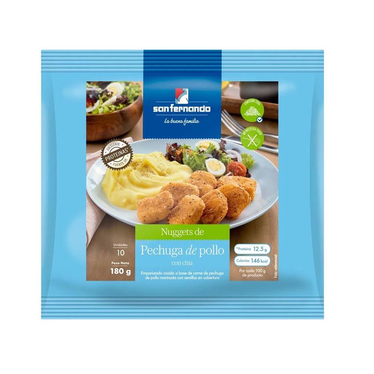 Nuggets de Pechuga de Pollo con Chía Empaque 180 g