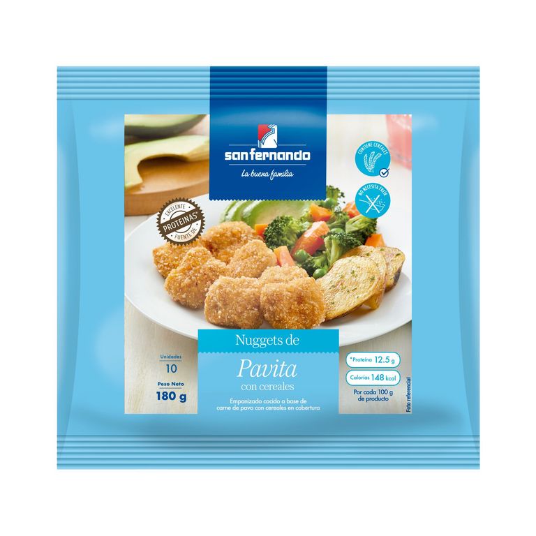 Nuggets de Pavita con Cereales San Fernando Empaque 180 g