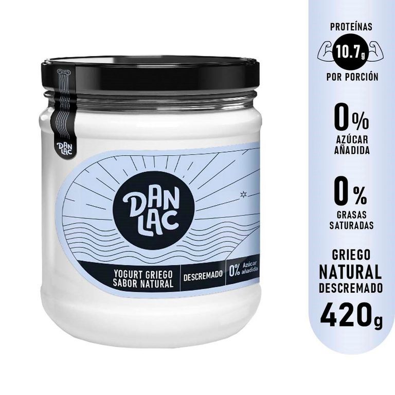 Yogurt Griego Danlac Descremado Natural Envase 420 g