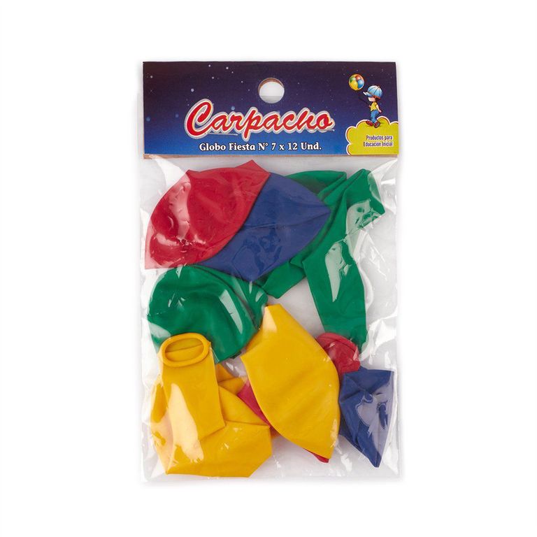 GLOBO FIESTA N7 COLORES OSCUROS X 12 UN