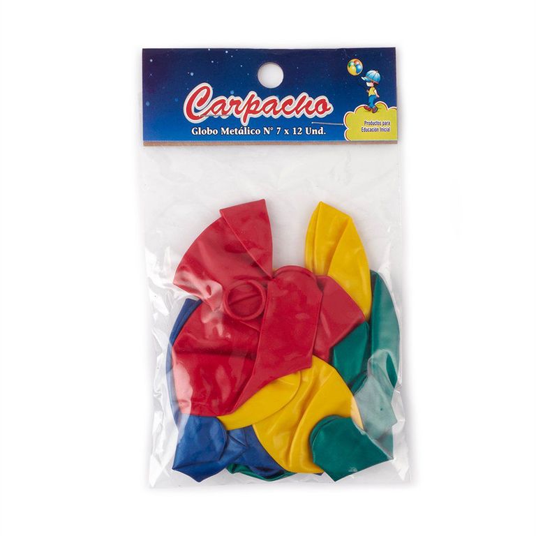 GLOBO METALICO N7 COLORES OSCUROS X12 UN