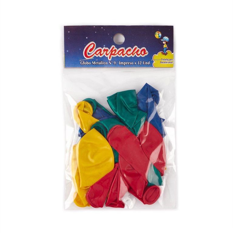 GLOBO METALICO N9 COLORES OSCUROS X12 UN