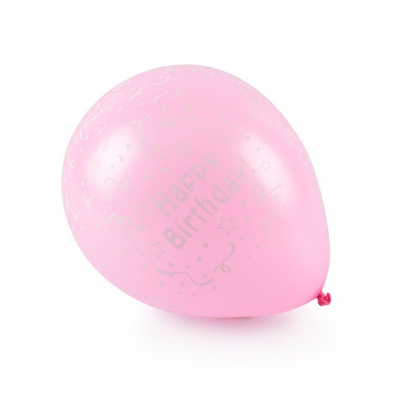GLOBO HAPPY BIRTHDAY COLOR ROSA X12 UN
