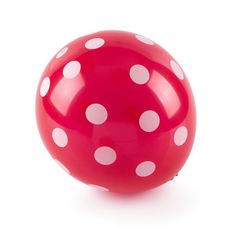 GLOBO DISENO BOLAS ROJO X 12 UN