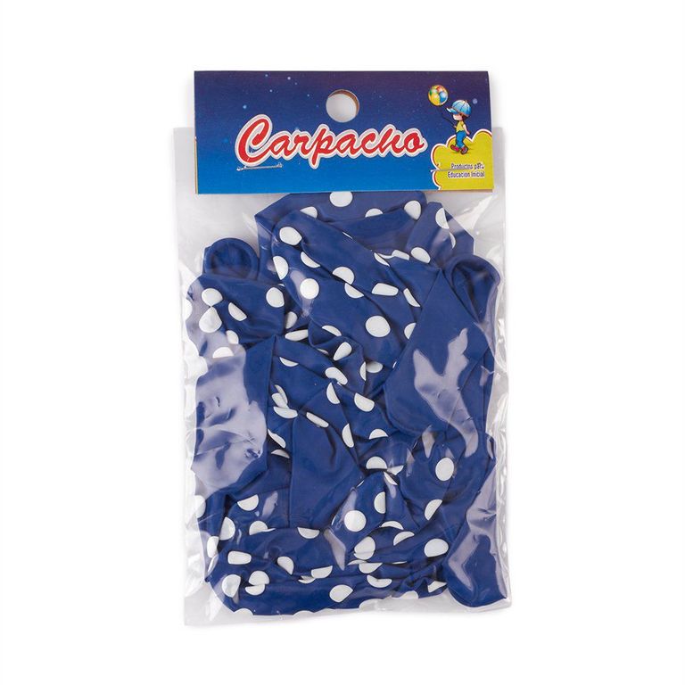 GLOBO DISENO BOLAS AZUL X 12 UN