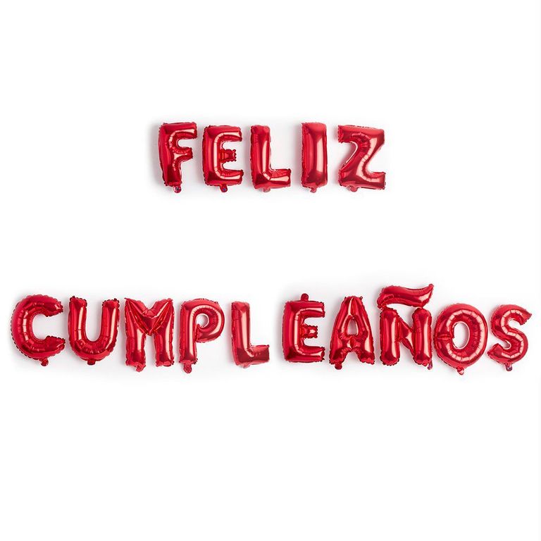Globos Letras Feliz Cumpleaños Metálico Rojo