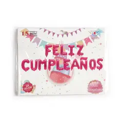 TOTTUS - FELIZ CUMPLEANOS METALICO FUCSIA