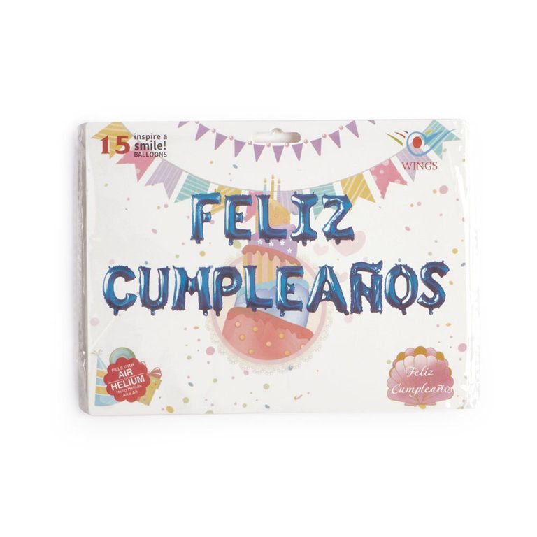 FELIZ CUMPLEANOS METALICO TURQUEZA