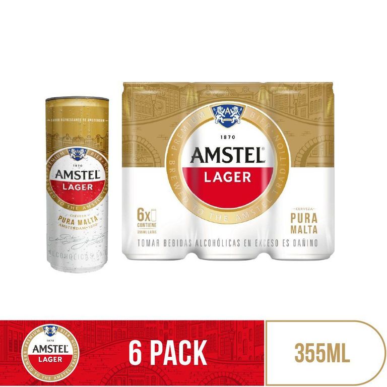 Cerveza Amstel Sixpack Lata 355 mL