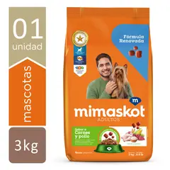 MIMASKOT - Comida para Perros Adultos Pequeños Sabor Carne, Pollo y Cereales 3 kg