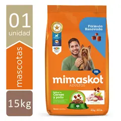 MIMASKOT - Comida para Perros Adulto Pequeños Sabor Carne y Cereales 15 kg