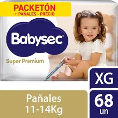 BABYSEC - Pañales Súper Premium Cuidado Total Talla XG Empaque 68 Und