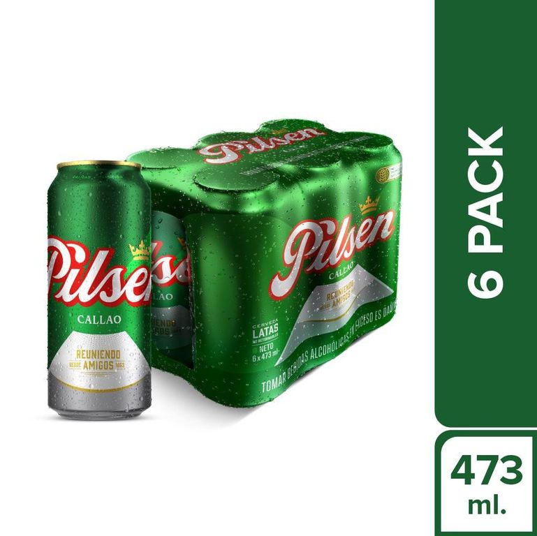 Cerveza Pilsen Sixpack Lata 473 mL