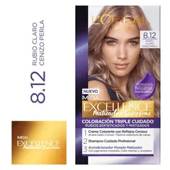 EXCELLENCE - Tinte Excellence Matizador Supreme Tono 8.12 Rubio Claro Cenizo Perla
