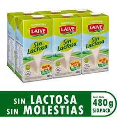 LAIVE - Mezcla Láctea Sin Lactosa 480g 6 Unidades