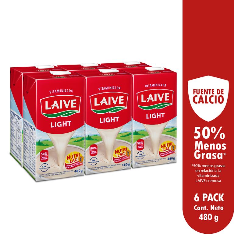 Mezcla Láctea Laive Light Sixpack Caja 480 g