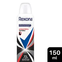 REXONA - Antitranspiante Aerosol Antibacterial Invisible 72H Envase 150 mL