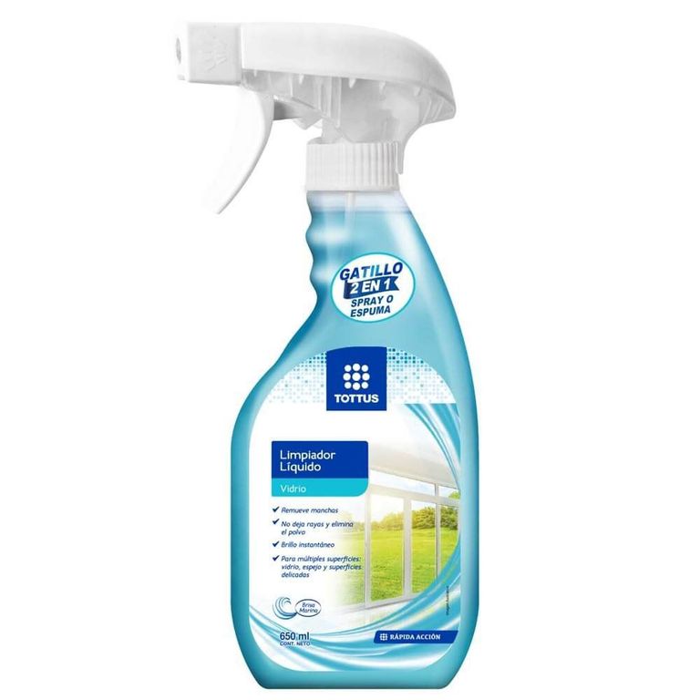 Limpiador Líquido Tottus Vidrio Envase 650 mL