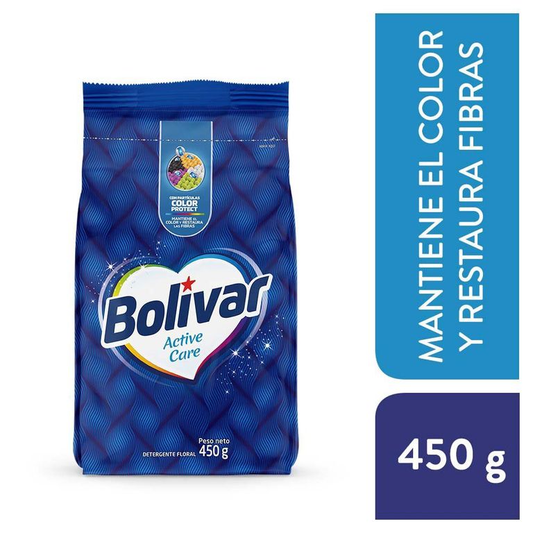Detergente en Polvo Bolívar Active Care Floral Bolsa 450 g