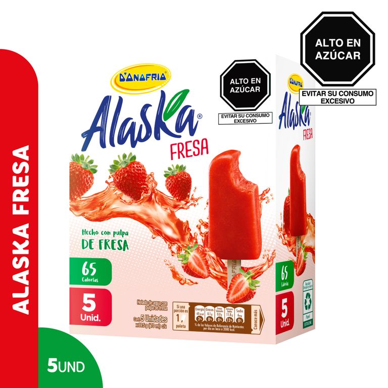 Helado Donofrio Alaska Fresa Caja 5 Und