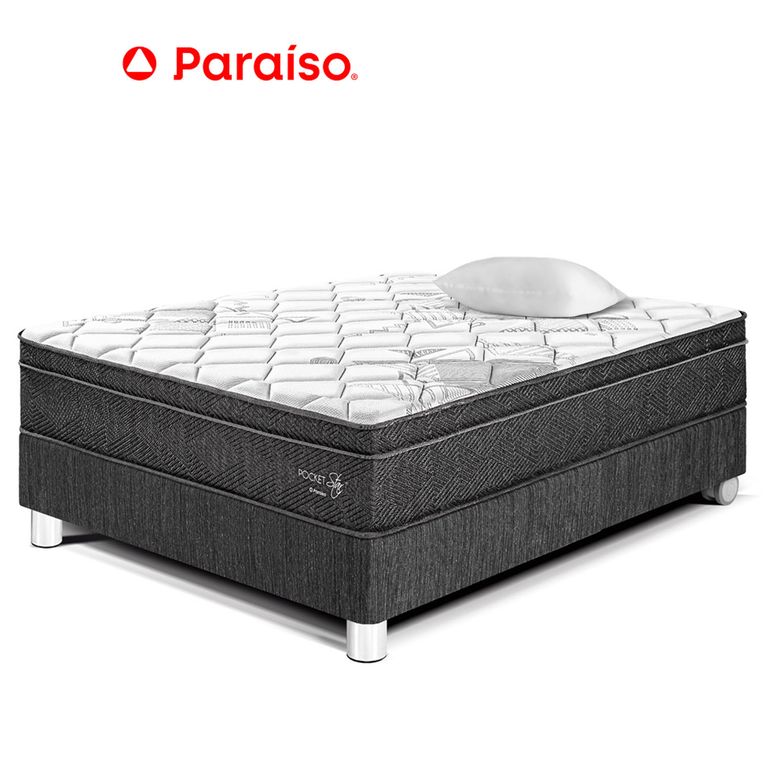 CAMA POCKET STAR 1.5 PLAZA OSCURO
