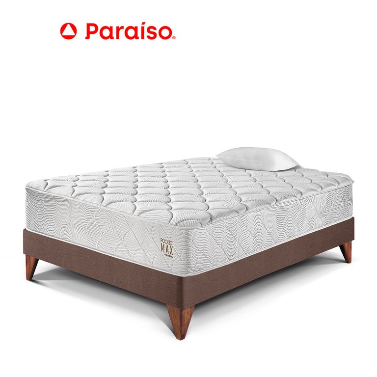 Cama Europea Pocket Max 1.5 Pz Choco