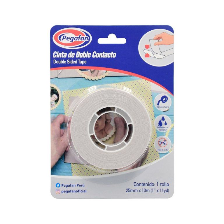 Cinta Pegafan Doble Contacto 25mm x 10m