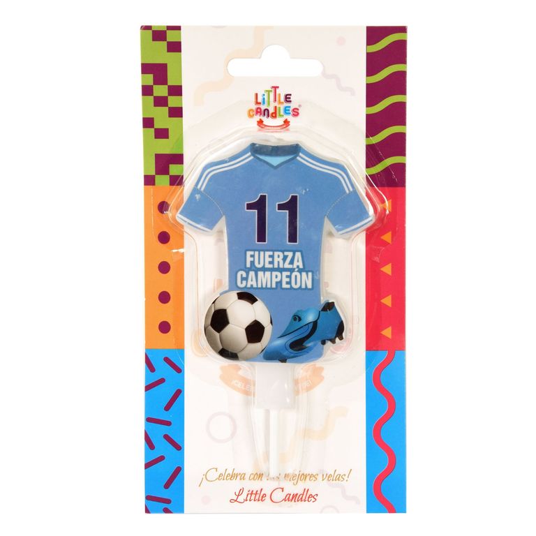 Velas De Cumpleaños Camiseta Celeste