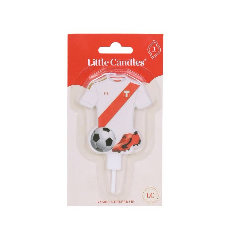 Velas De Cumpleaños Camiseta Blanca y Roja