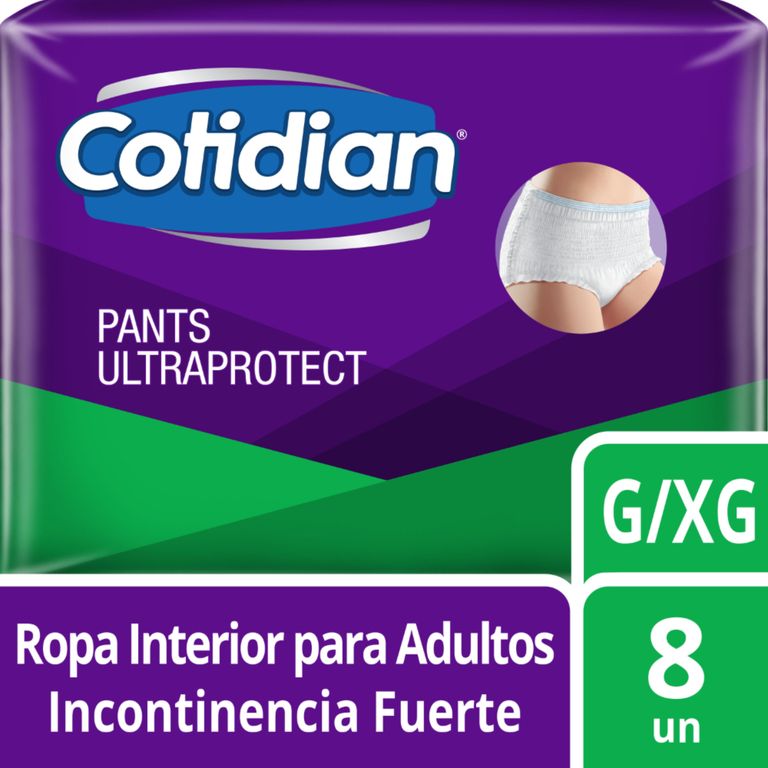 Ropa Interior Cotidian Pants Ultraprotect Talla G/XG Empaque 8 Und