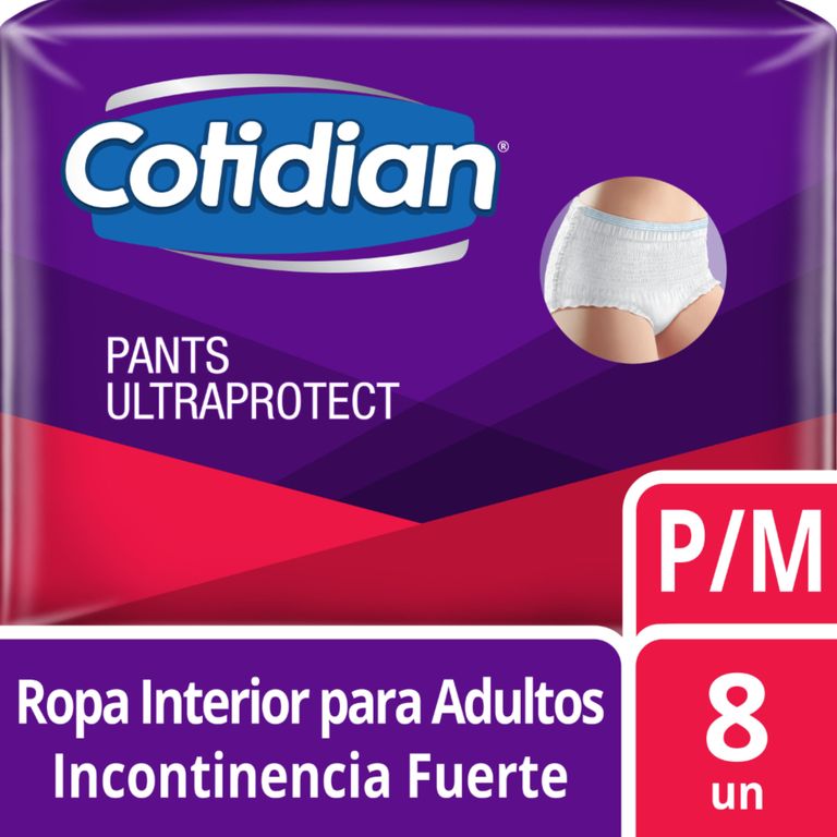 Ropa Interior Cotidian Pants Ultraprotect Talla P/M Empaque 8 Und