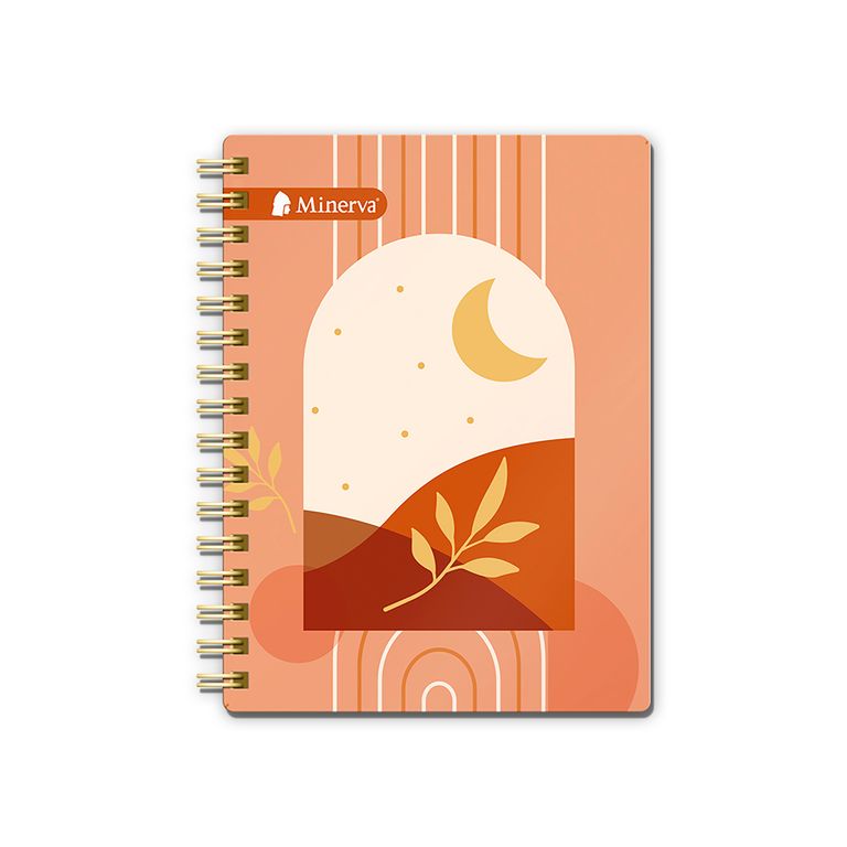 Cuaderno Anillado Cuadriculado Minerva Ejec. 180 Hojas 5 Div. Mujer