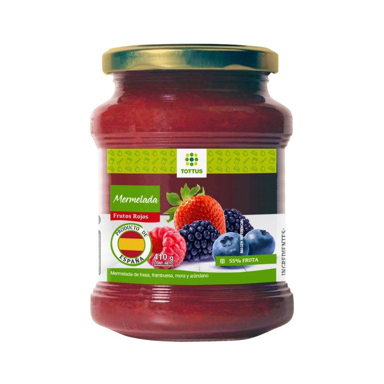 Mermelada Tottus Frutos Rojos Envase 410 g