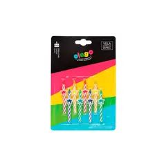 OLEGO - Vela Estrellas Espiral 8 Piezas