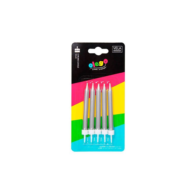 Vela Cromada 5 Piezas Plata