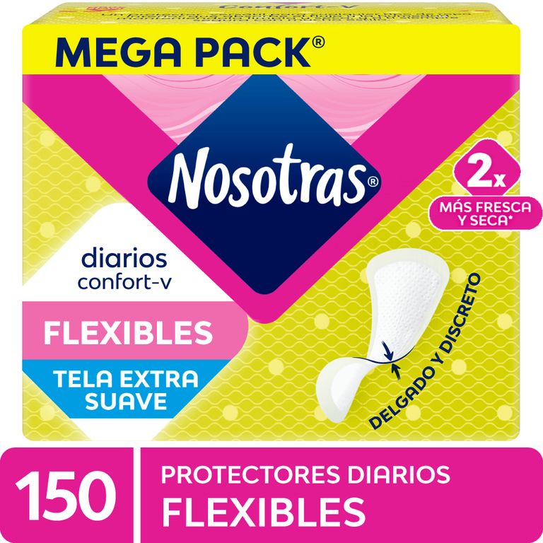 Protectores Diarios Nosotras Flexibles Empaque 150 Und