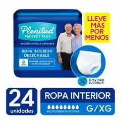 PLENITUD - Ropa Interior Desechable Protect Plus G/XG Empaque 24 Und
