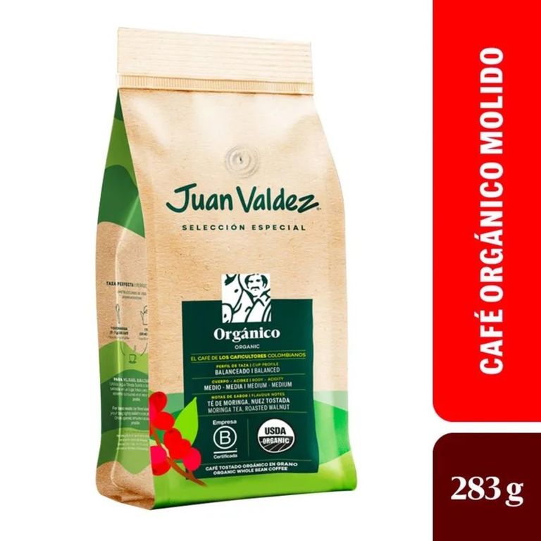 Café Orgánico Molido Juan Valdez Empaque 283 g