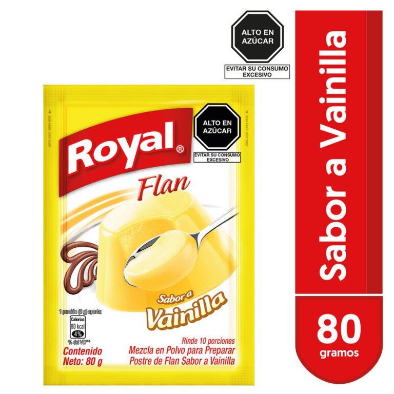 Flan en Polvo Royal Sabor a Vainilla Bolsa 80 g