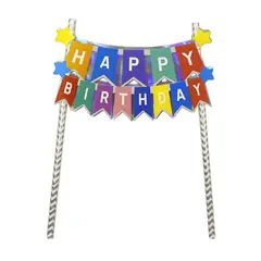 RABITO DE PAPEL - Topper Happy Birthday Banderin
