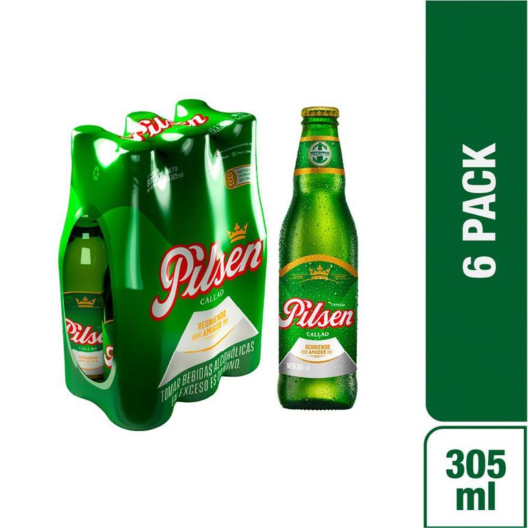 Cerveza Pilsen Sixpack Botella 305 mL