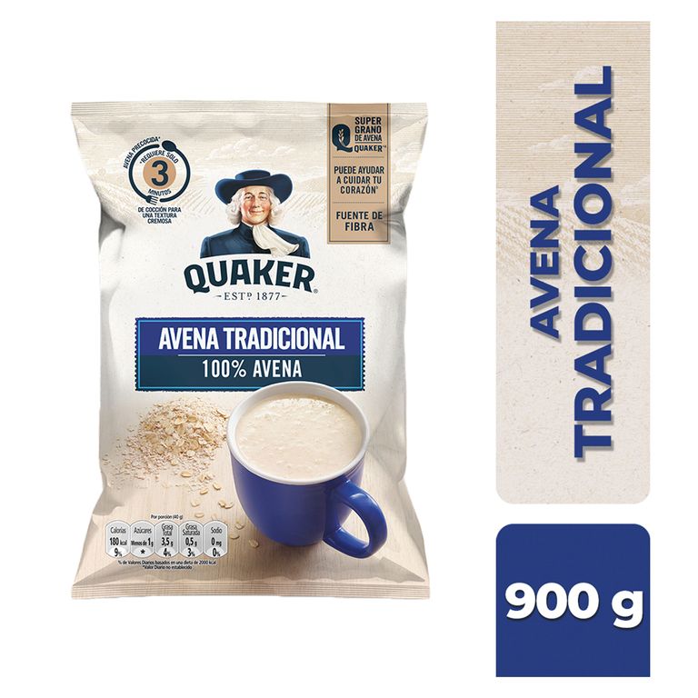 Avena Quaker Tradicional Bolsa 900 g