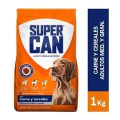 SUPERCAN - Comida para Perros Super Can Adulto Sabor Carne y Cereales 1 kg