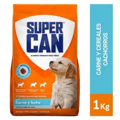 SUPERCAN - Alimento Seco Cachorros Supercan Carne y Leche Bolsa 1 Kg