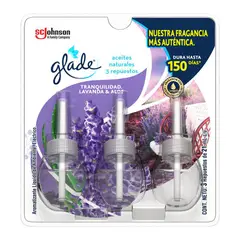 GLADE - Repuesto Ambientador Aceite Glade Lavande Alóe Pack 3 Envase 21 mL