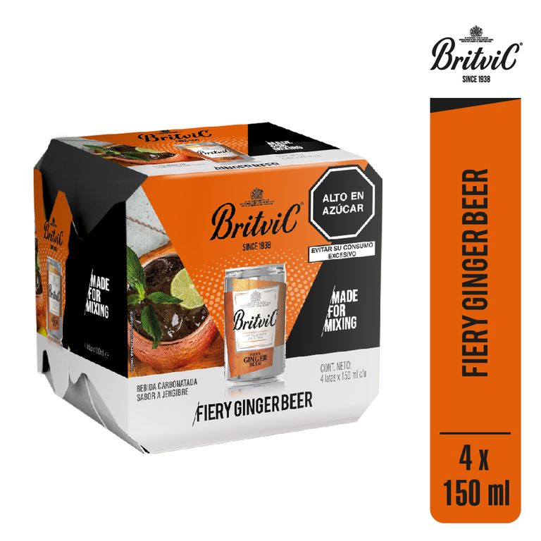 Ginger Beer Britvic Pack 4 Botellas 150 mL