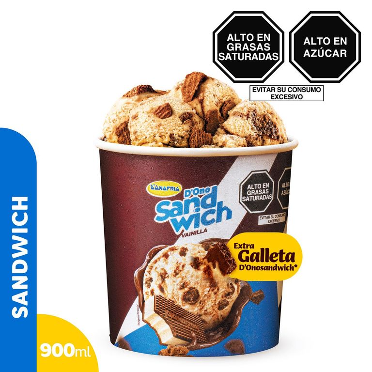 Helado Donofrio Dono Sandwich Vainilla Pote 900 mL
