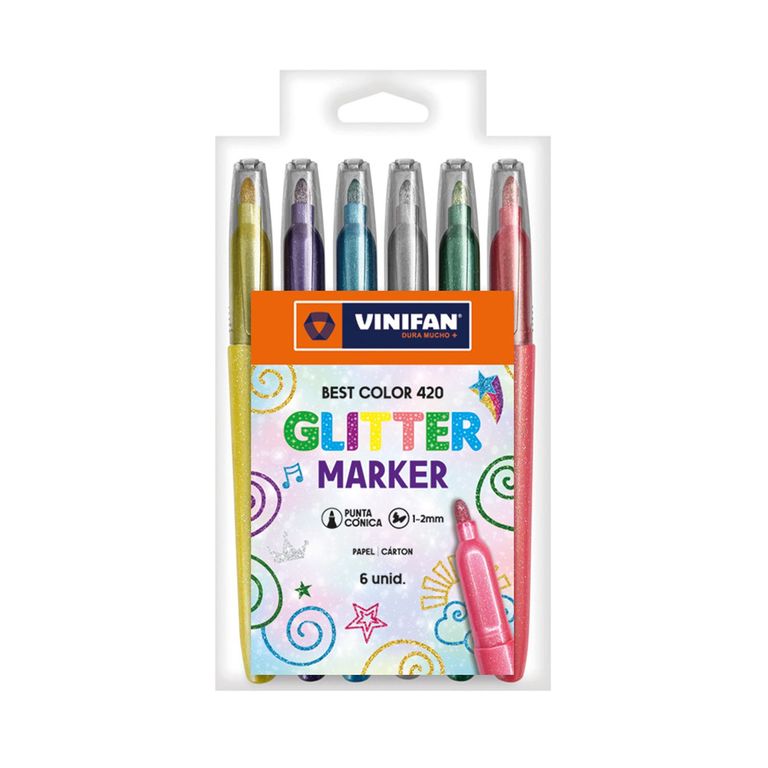 Plumones Permanentes Vinifan Escarchados Best Color Estuche 6 Und