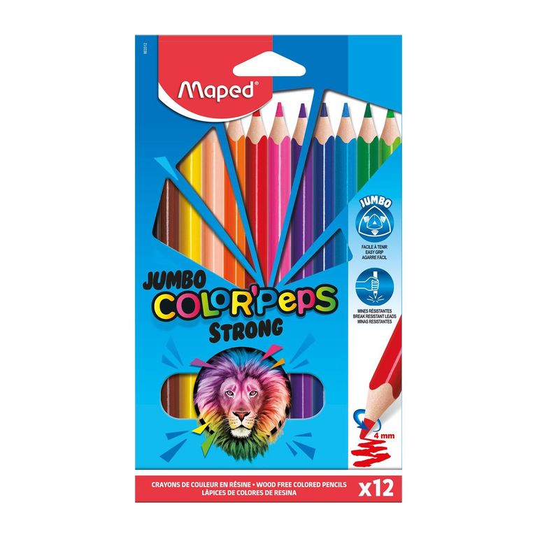 Colores Maped Jumbo Strong Color Peps Caja 12 Und